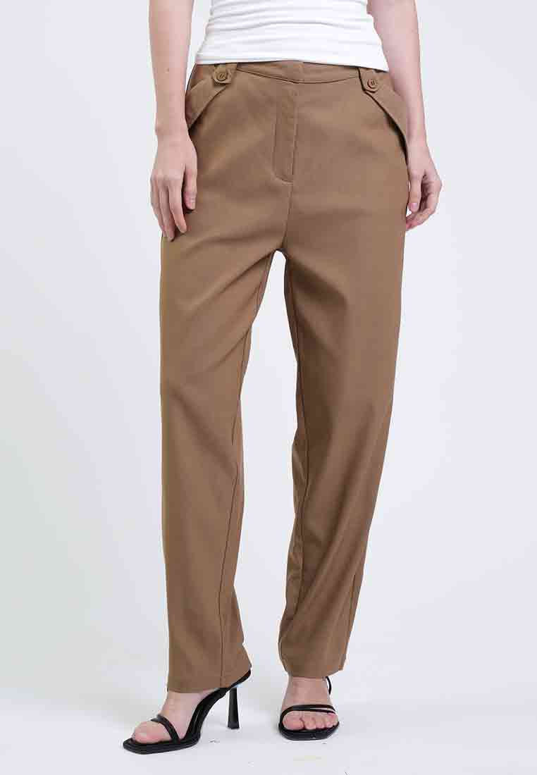 Cayla Flap-Accent Slim Fit Pants