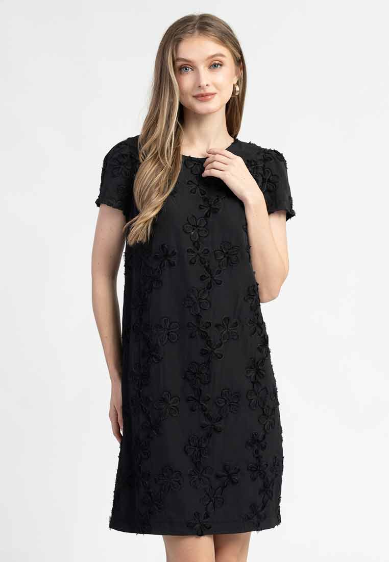 Shaela Floral Embroidered Shift Dress