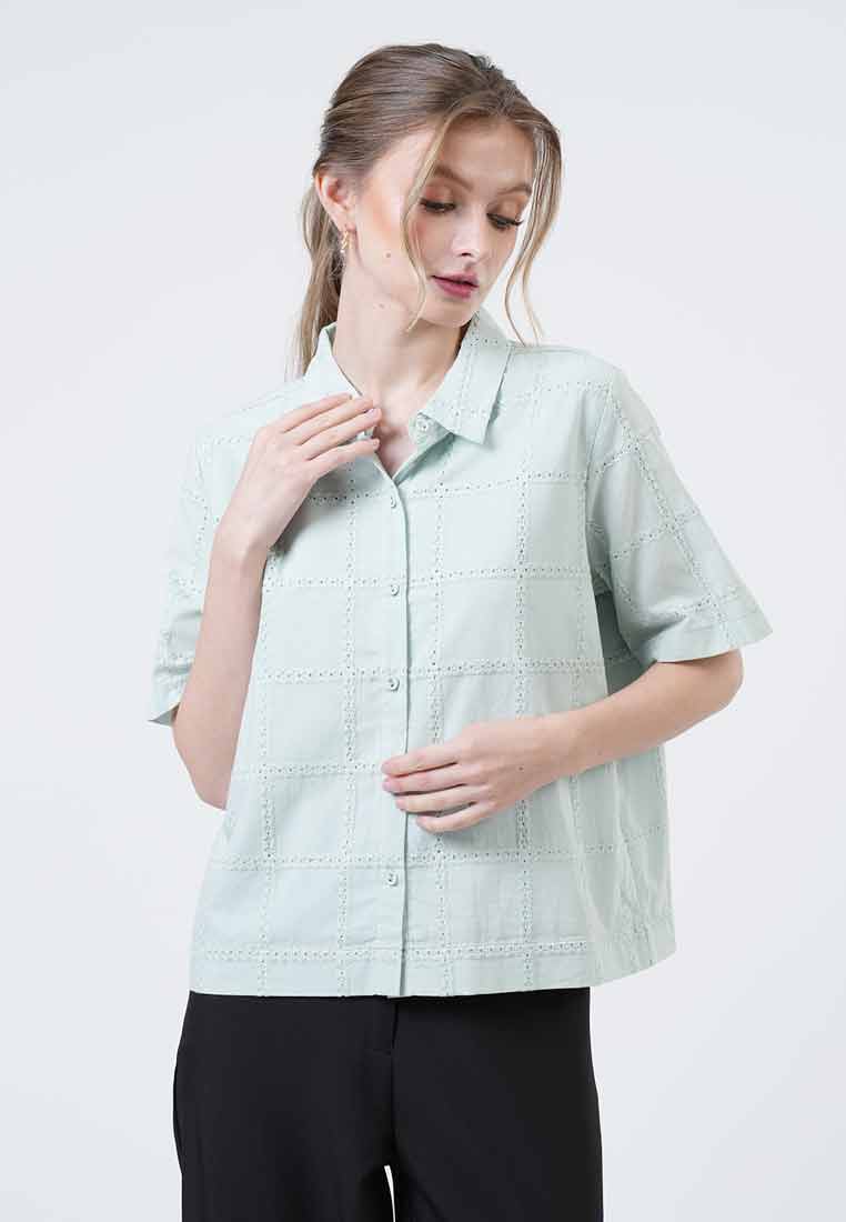 Patricia Scalloped Eyelet Blouse