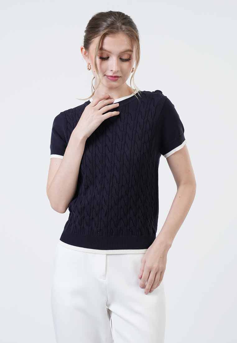 Clarisse Contrast Tipped Knit Top