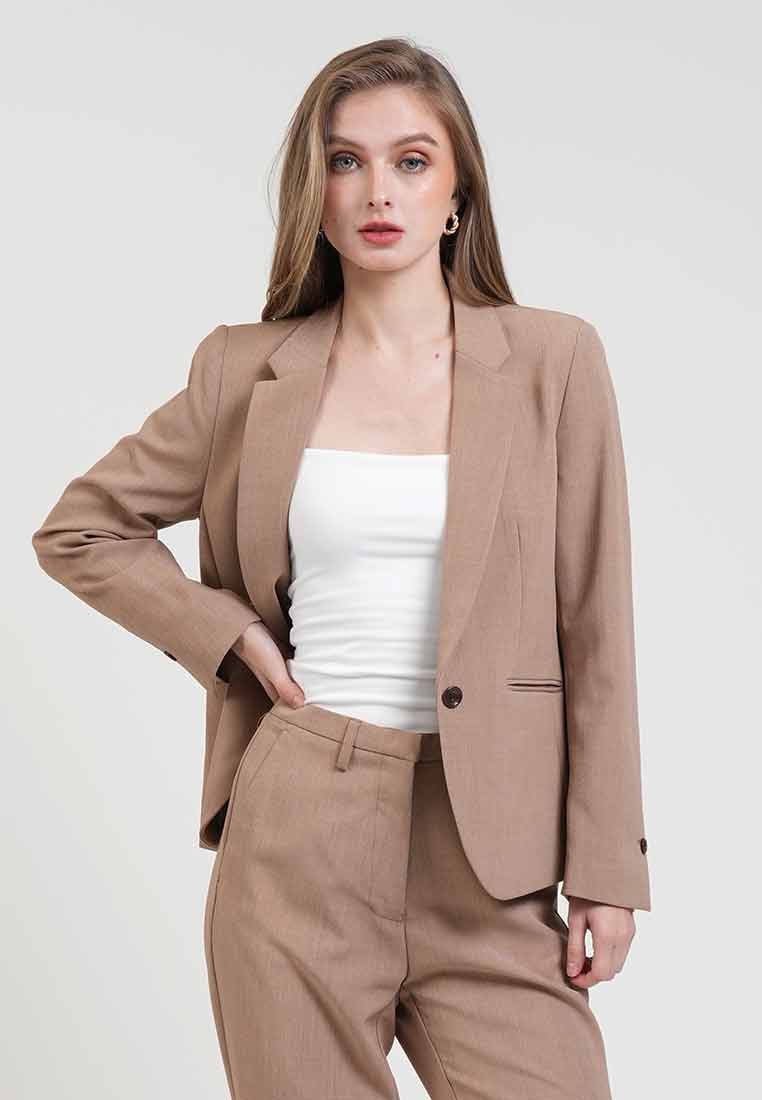 Frances Notched Lapel Button Blazer