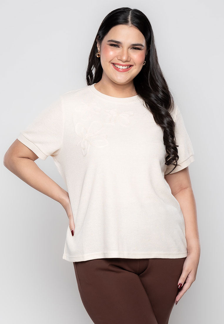 Milly Plus Size Deborah Knitted Top with Embroidery detail