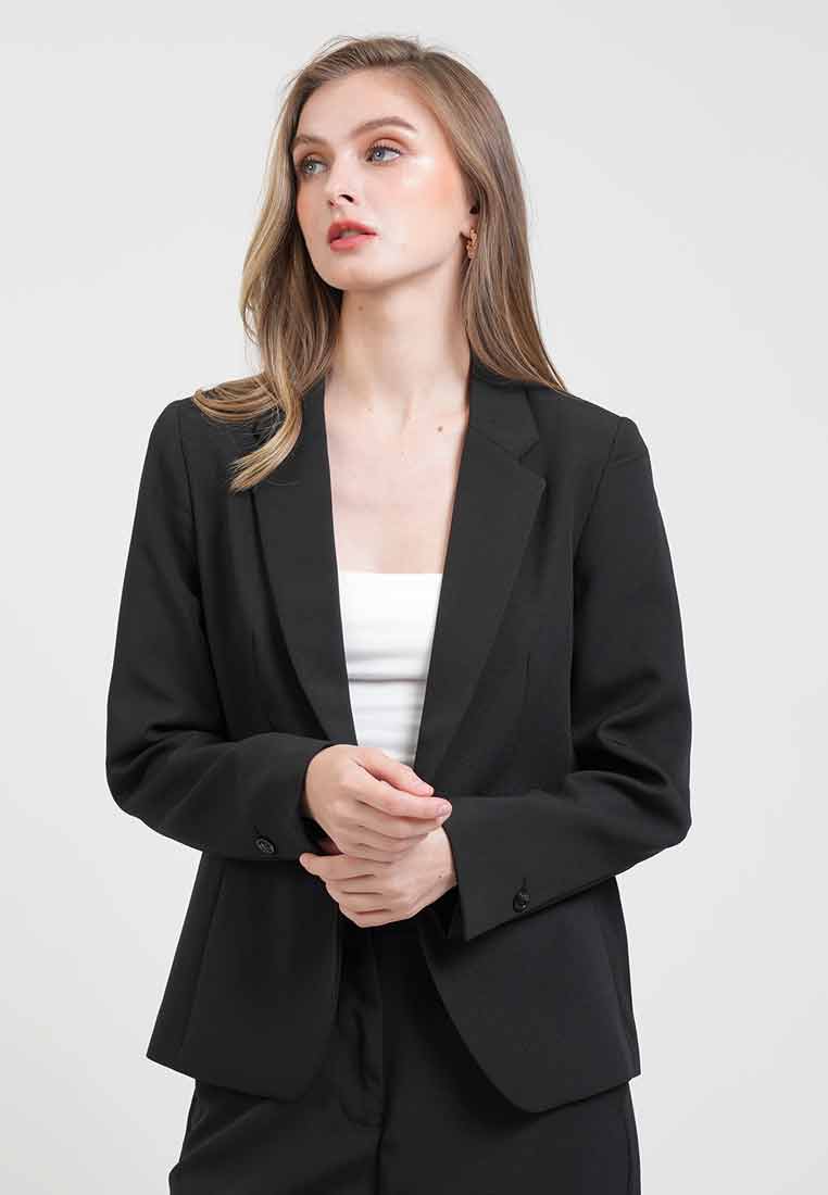 Frances Notched Lapel Button Blazer