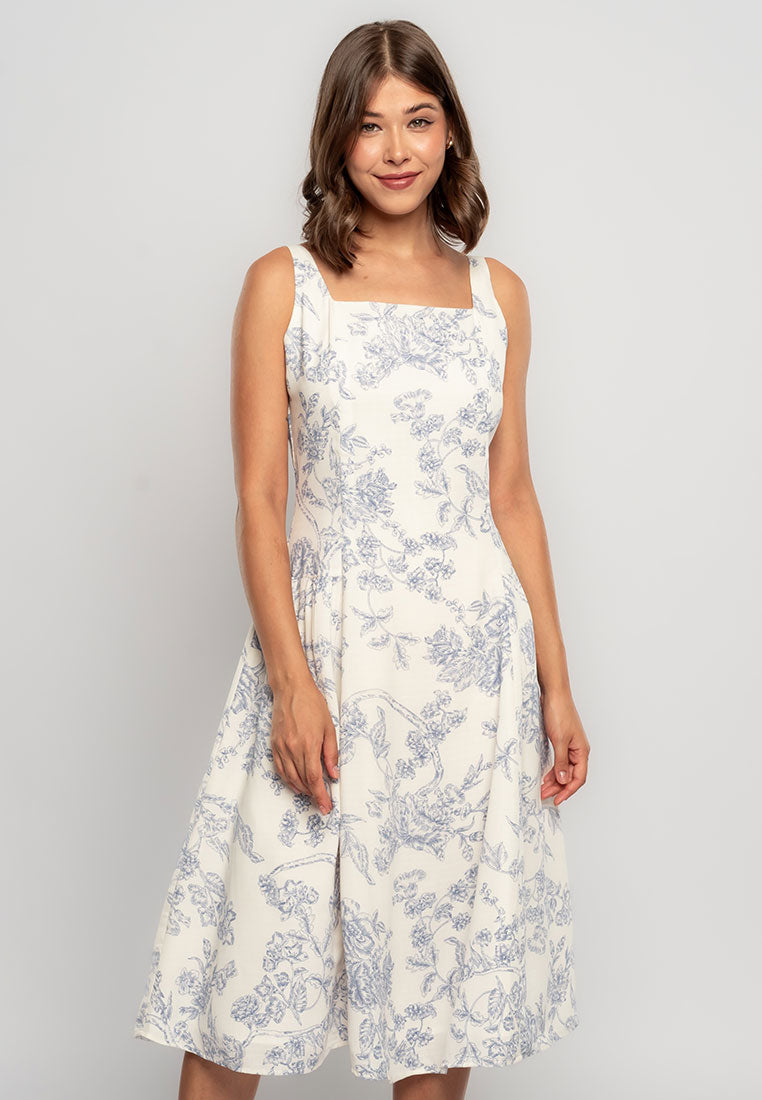 knee length dresses for ladies PAPER DOLLS london Blue Lace Dress main image 1