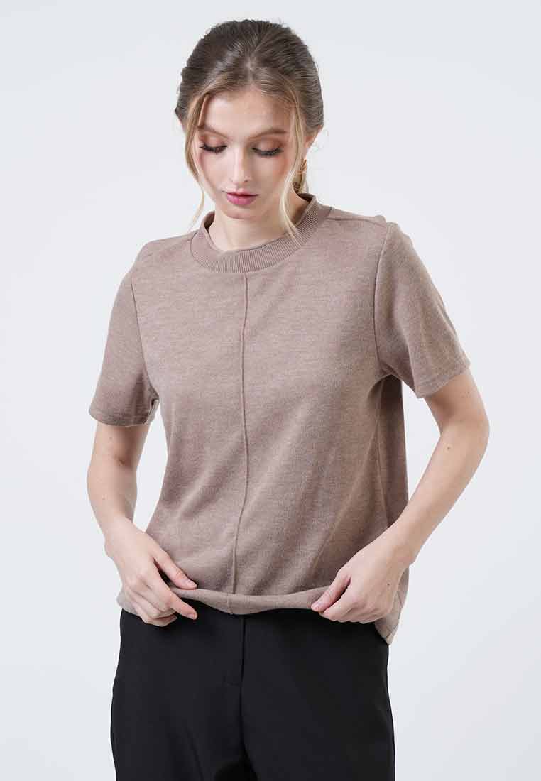 Sadie Mock Neck Knitted Blouse