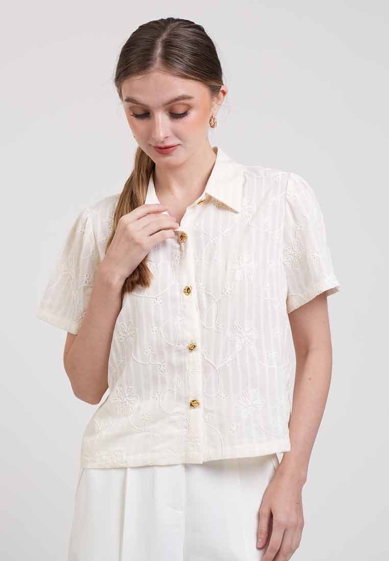 Alexis Scalloped Embroidered Top