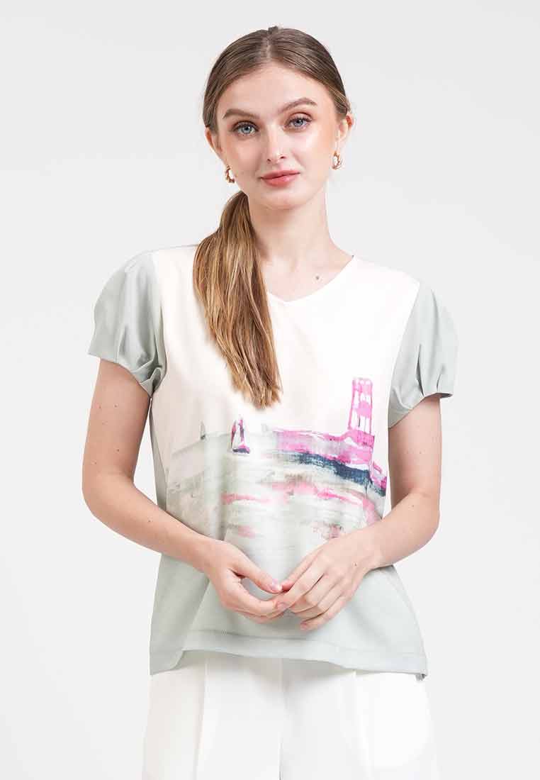 Maris Landscape Peplum Blouse