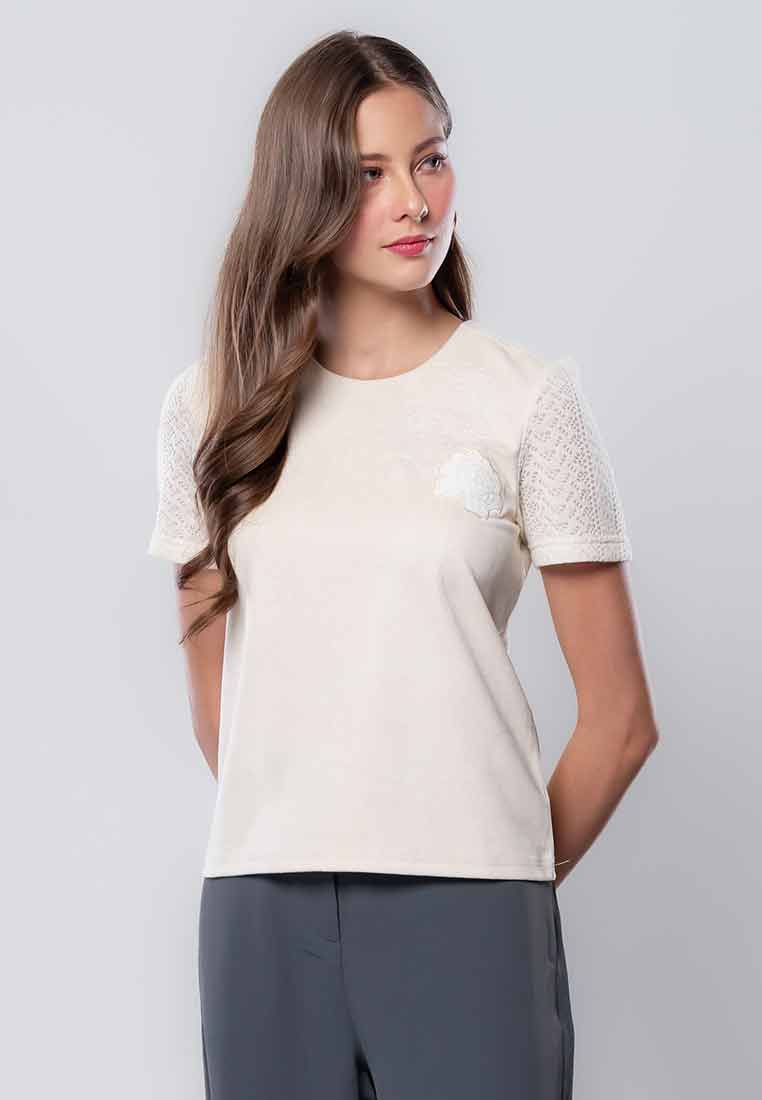 Cirelle Knitted Top with Floral Embroidery