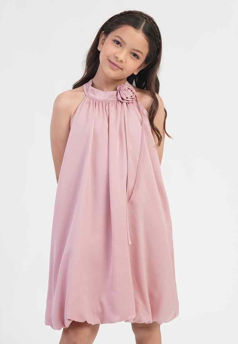 Treehouse  Maisy Halter Rose Accent Girl's Dres