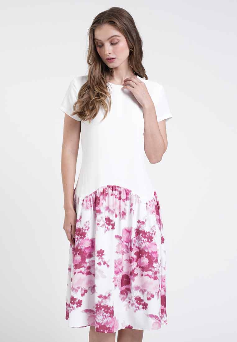 Beatrice Floral Mixed Shift Dress