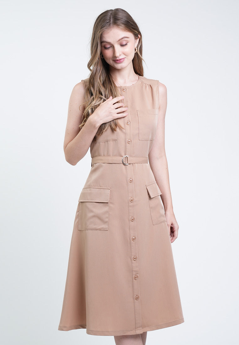 Valerie Belted Chambray Shirt Dress