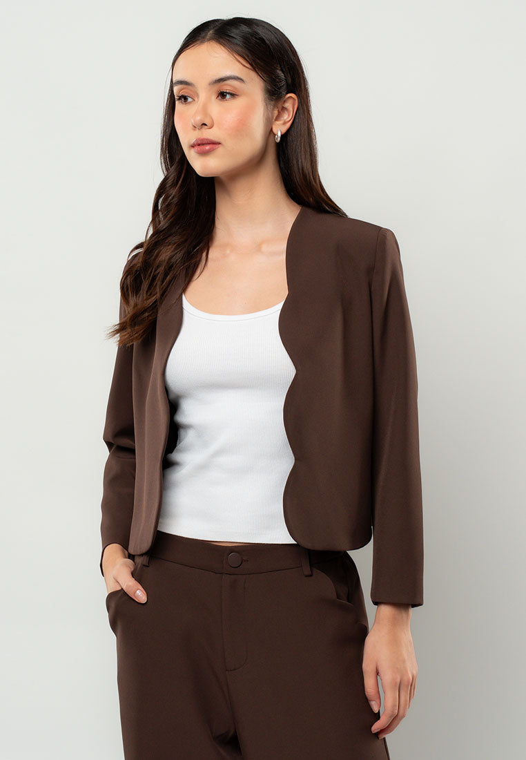 Rhian Scalloped Cropped Blazer