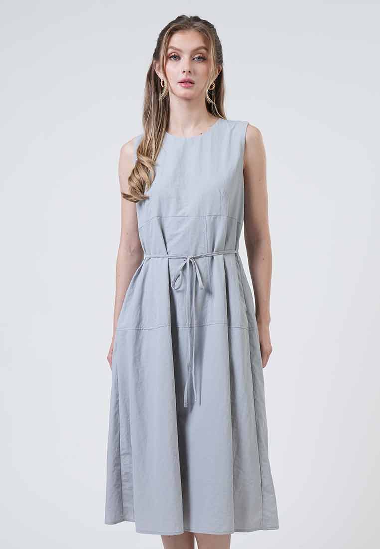 Andrea Panelled Midi Dress with Belt