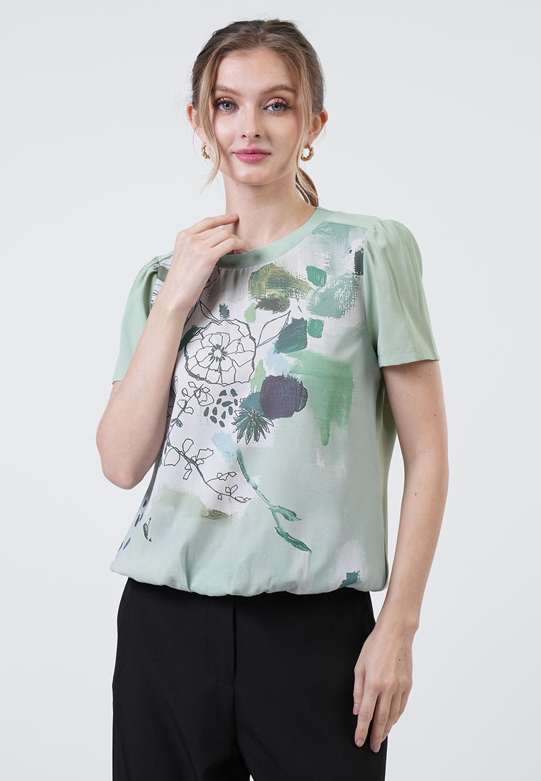 Miranda Vibrant Painterly Bloom Top