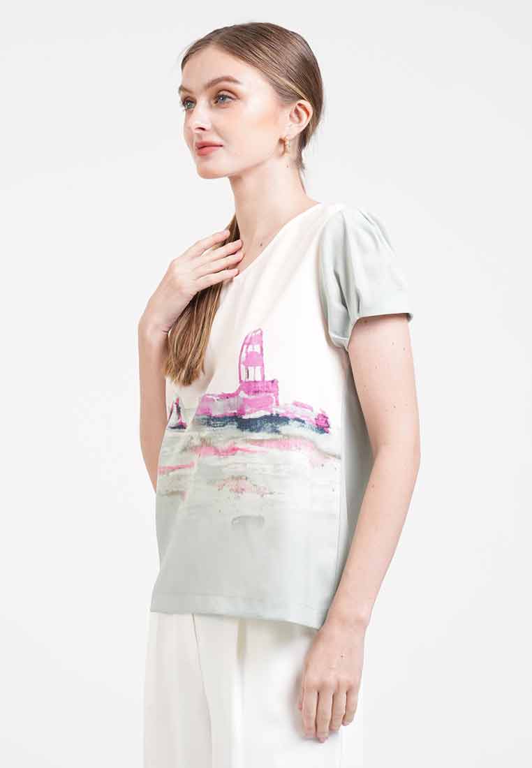 Maris Landscape Peplum Blouse