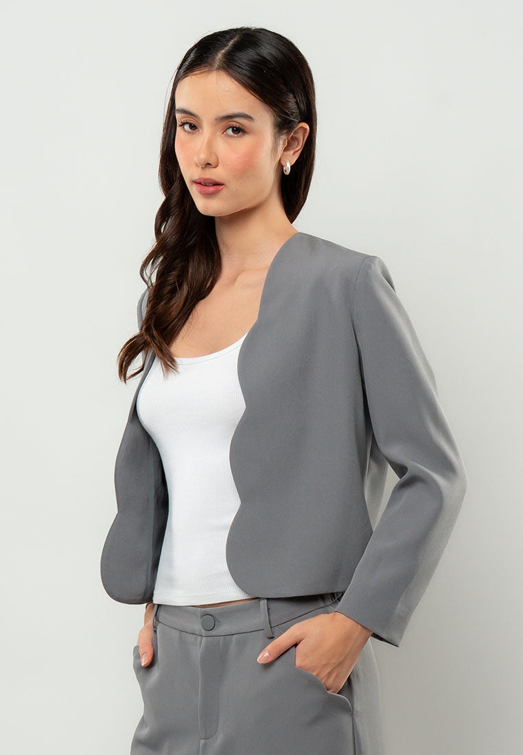 Rhian Scalloped Cropped Blazer