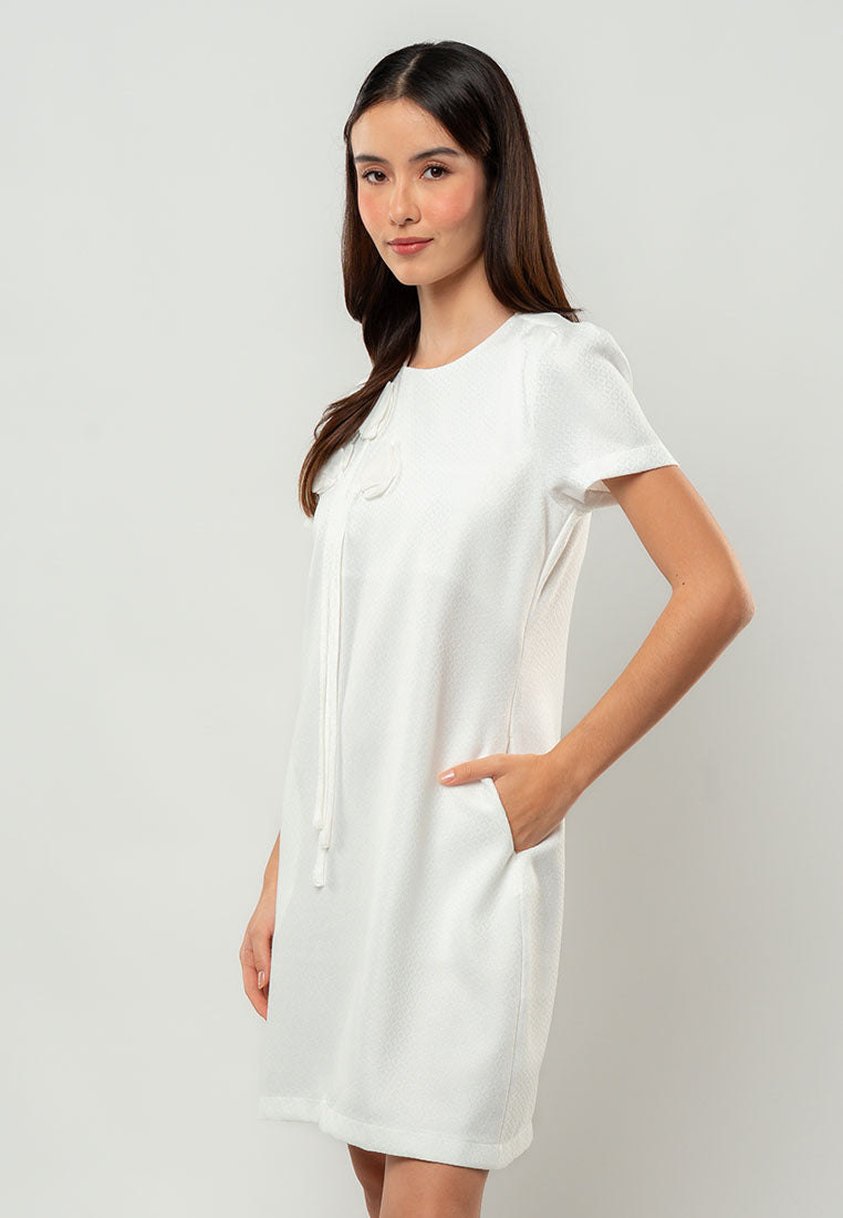 Denise Floral-Appliqué Shift Dress