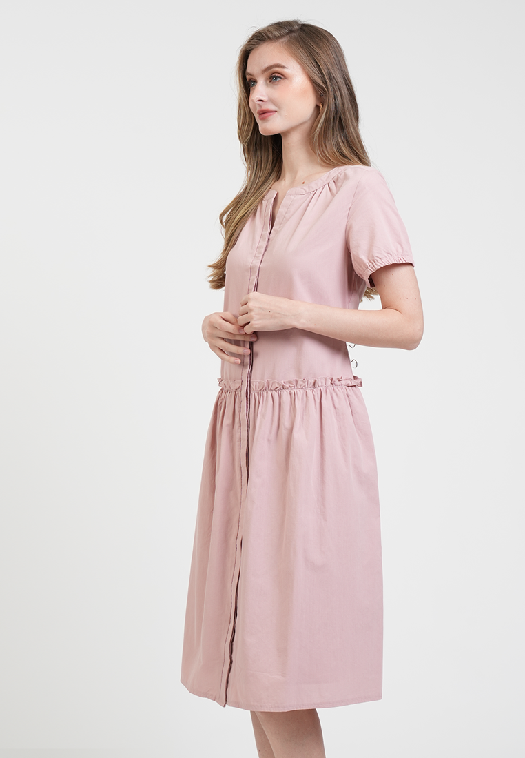 Wendy Ruffle Waist Shirt Dress