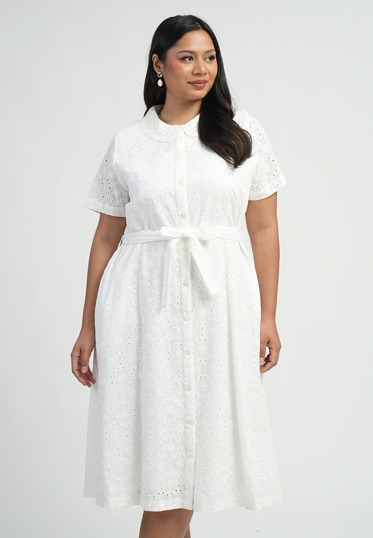 Milly by Paperdolls Cleo Eyelet Shirt Dress
