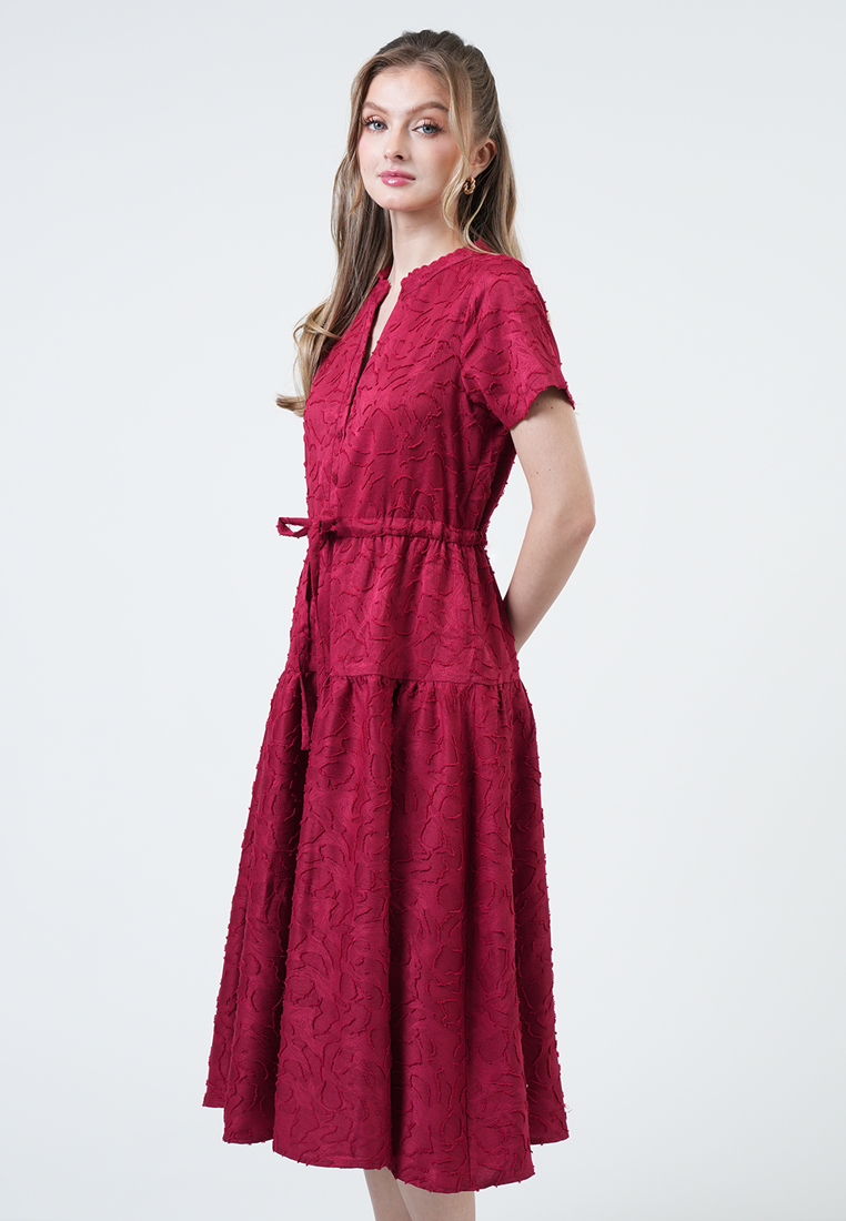 Amery Floral Jacquard Midi Dress