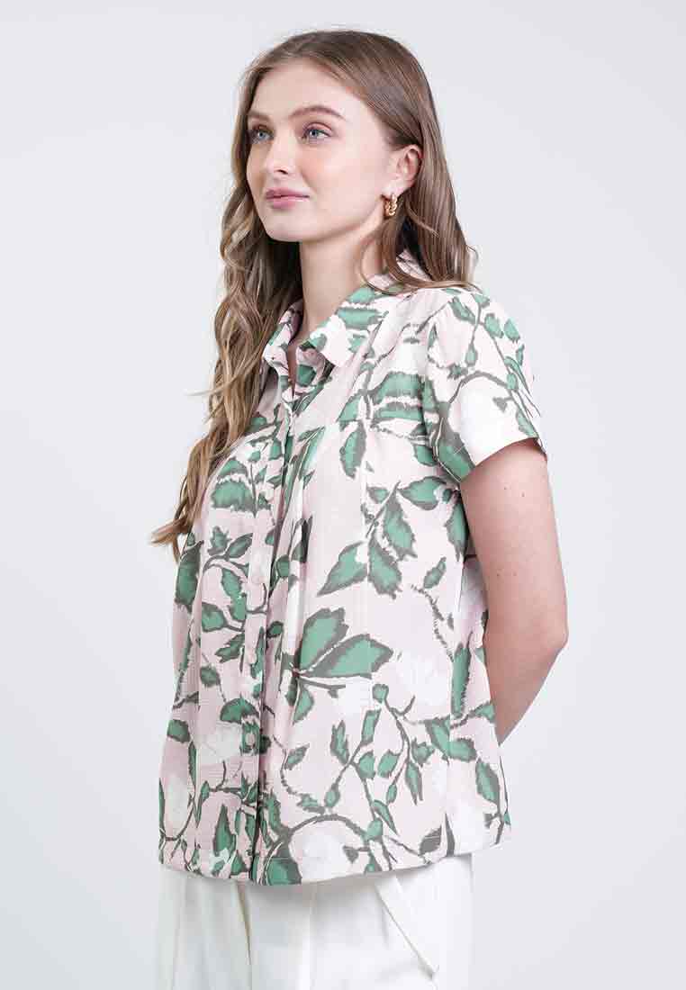 Darria Button-Down Floral Top