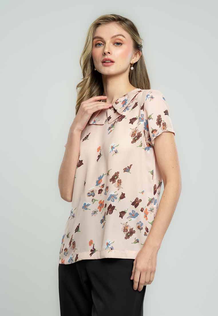 Blush Blossom Petal-Collar Blouse