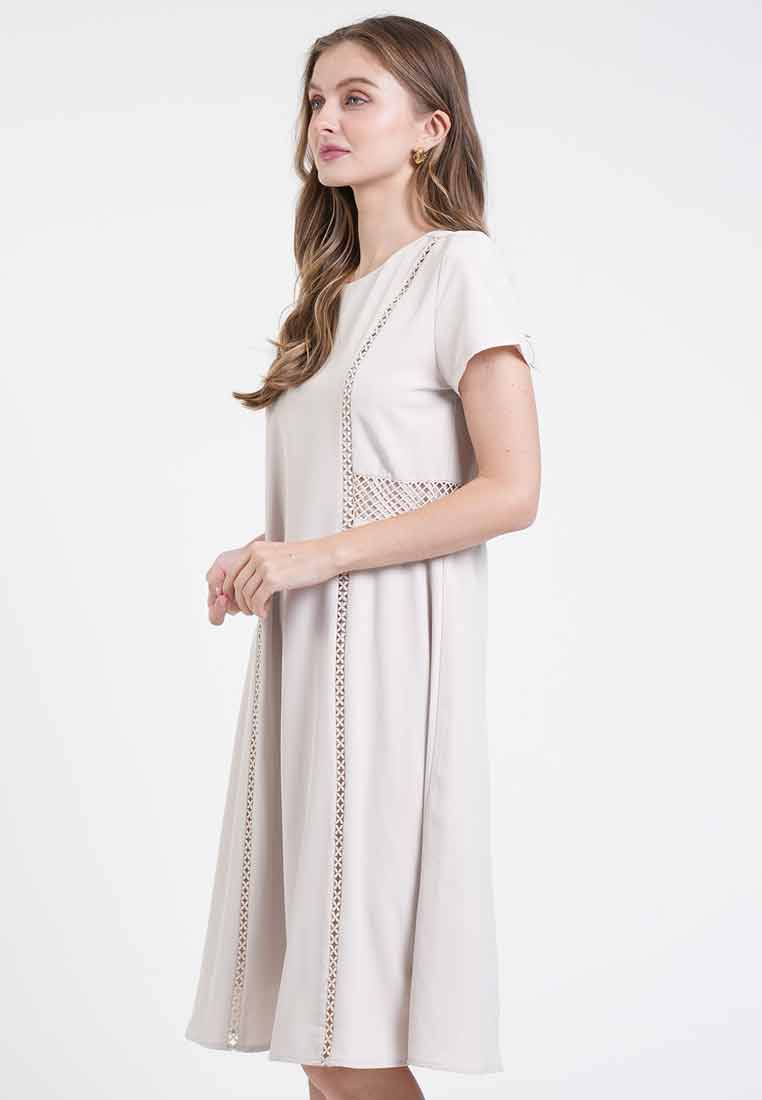 Vanessa Lace-Trim A-Line Dress