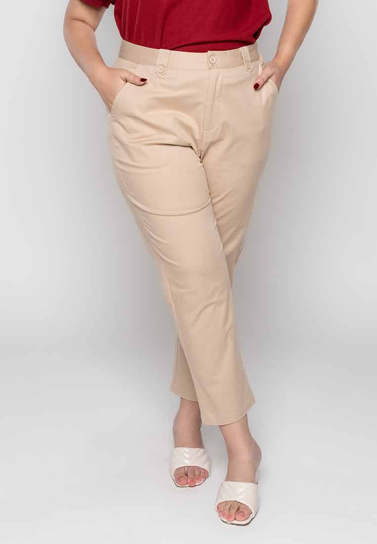 Milly Plus Size Melyna Slim Casual Pants with Belt Loop Detail