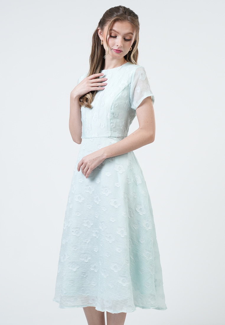 Hailey Burn-Out Floral Midi Dress