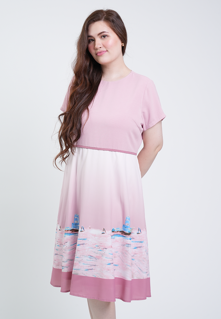 Milly Plus Size Clara Ombre Seascape A-line Dress