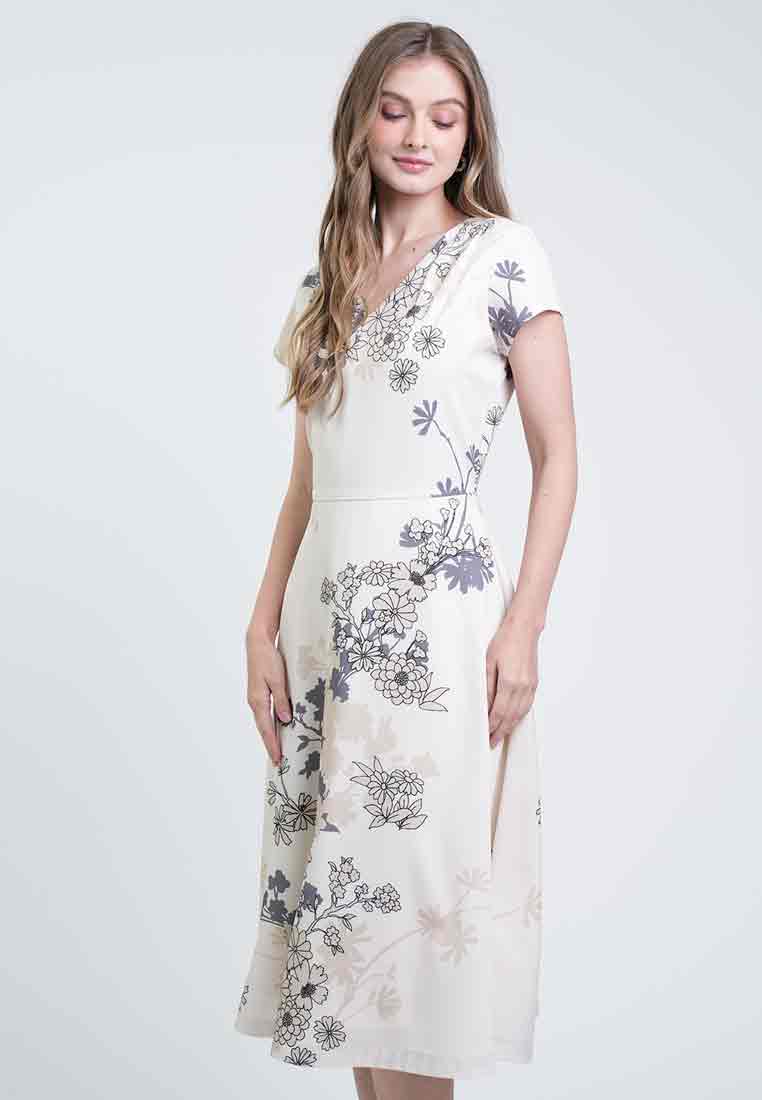 Anya V-Neck Floral A-Line Dress
