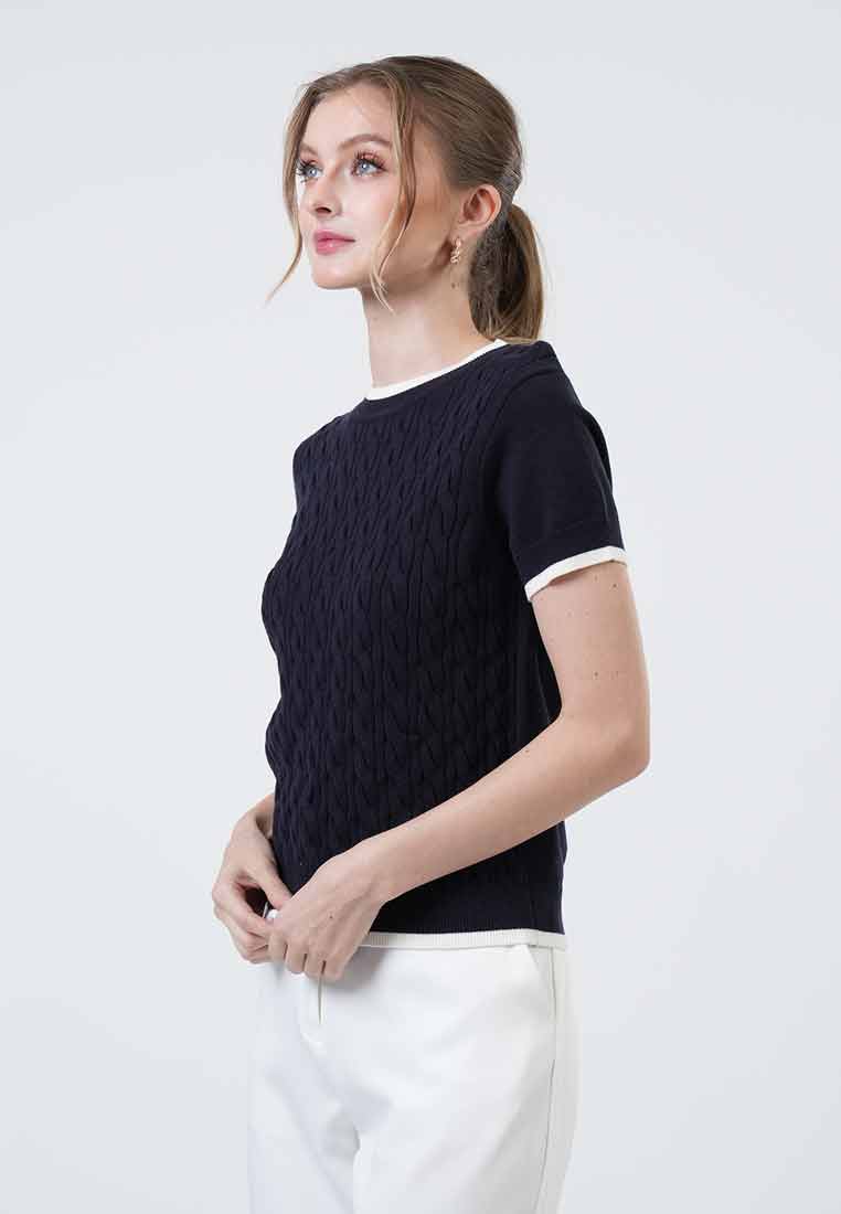Clarisse Contrast Tipped Knit Top