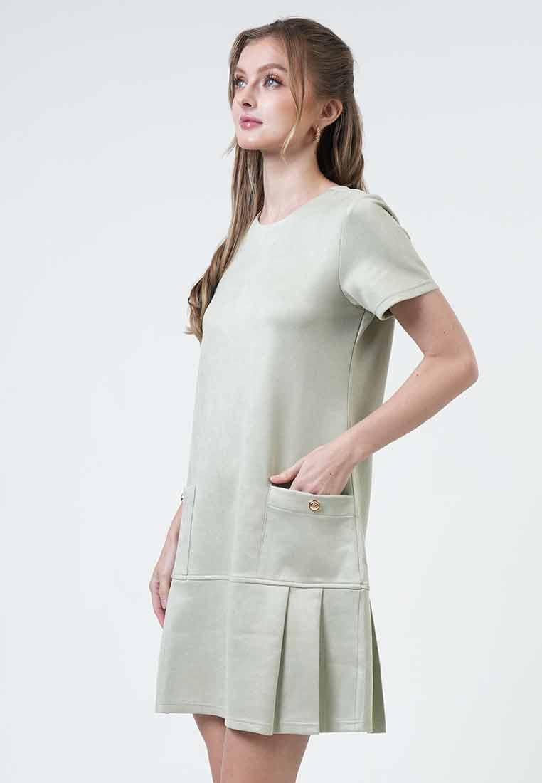 Emma Pleated Pocket Midi Dress