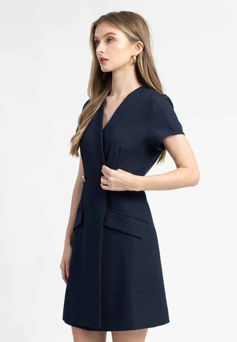 Nikki A-Line V-neck Short Sleeve Dress
