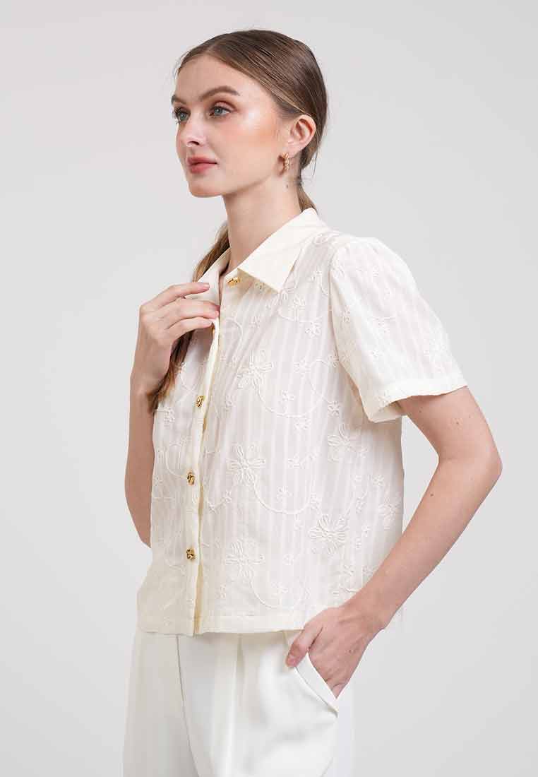 Alexis Scalloped Embroidered Top