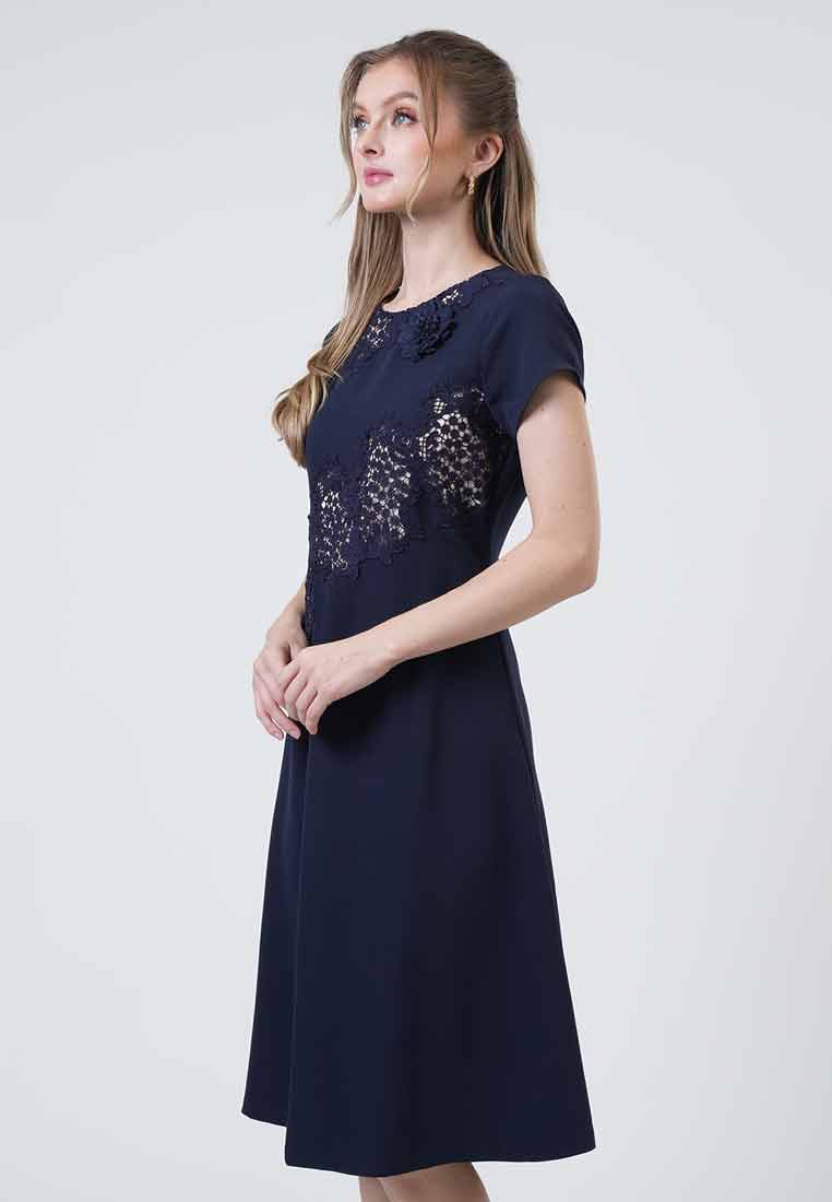 Alora Lace Appliqué Shift Dress