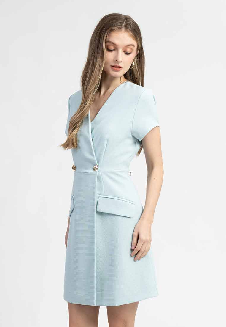 Nikki A-Line V-neck Short Sleeve Dress