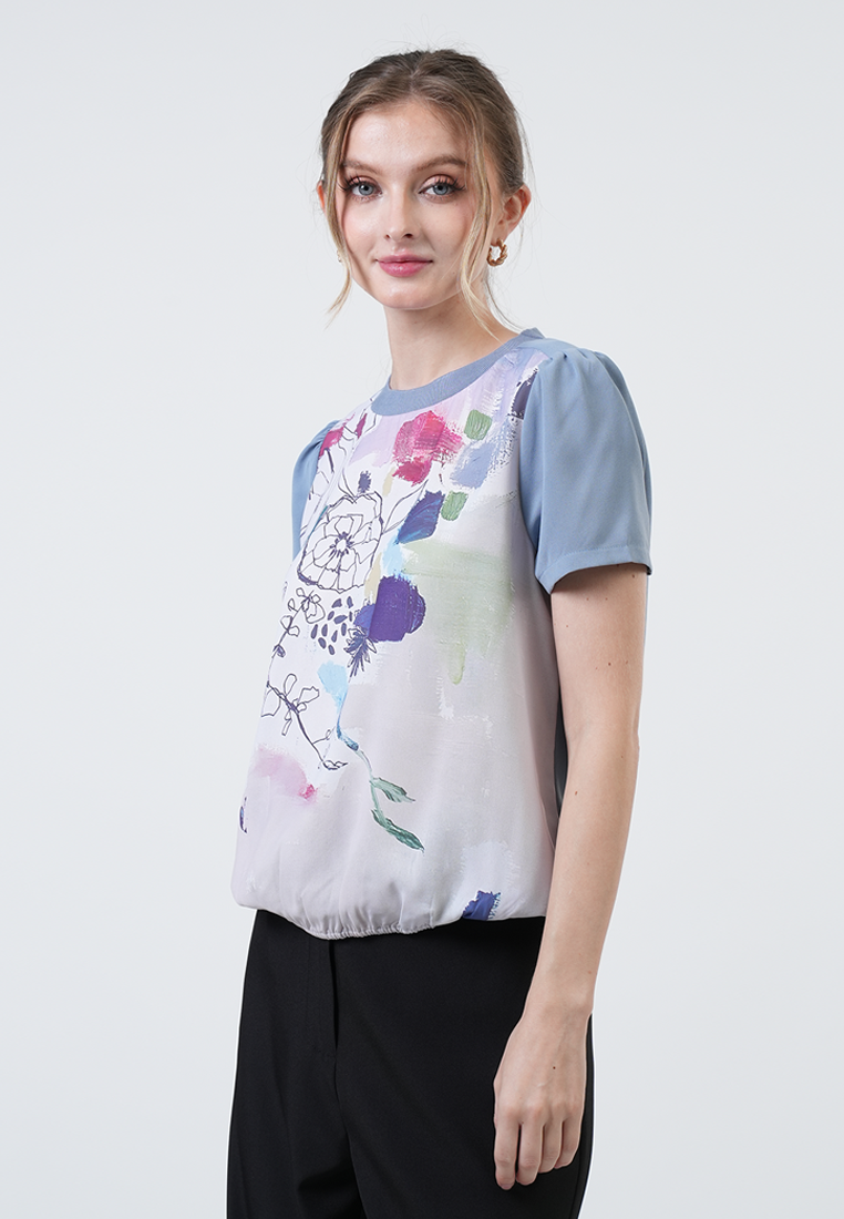Miranda Vibrant Painterly Bloom Top