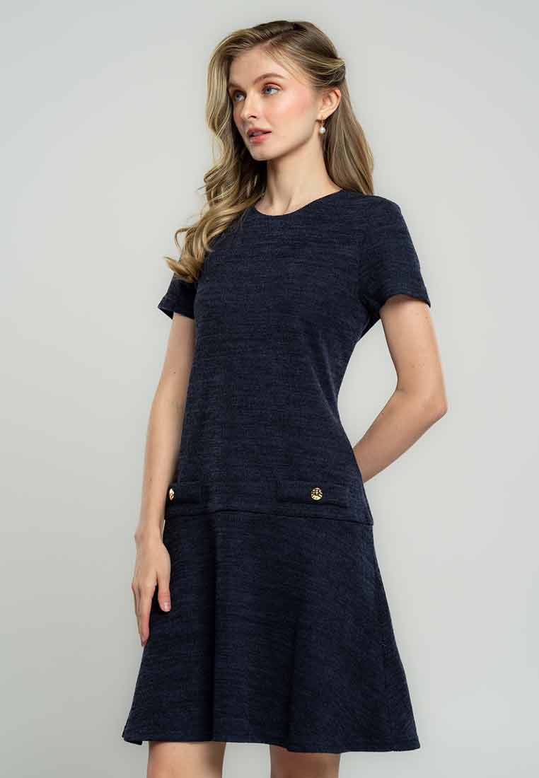 Finley Textured Knit Dress with Pocket Detail