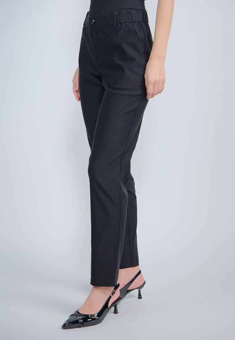 Geneva Slim Pants with Side Garter Detail