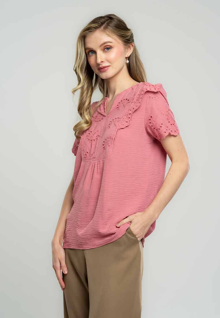 Imani Eyelet Embroidered Linen Blouse
