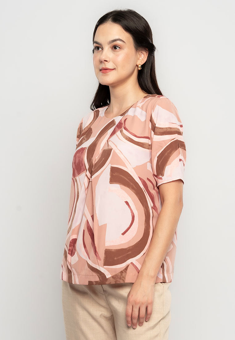 Georgette Top in Graphic Print