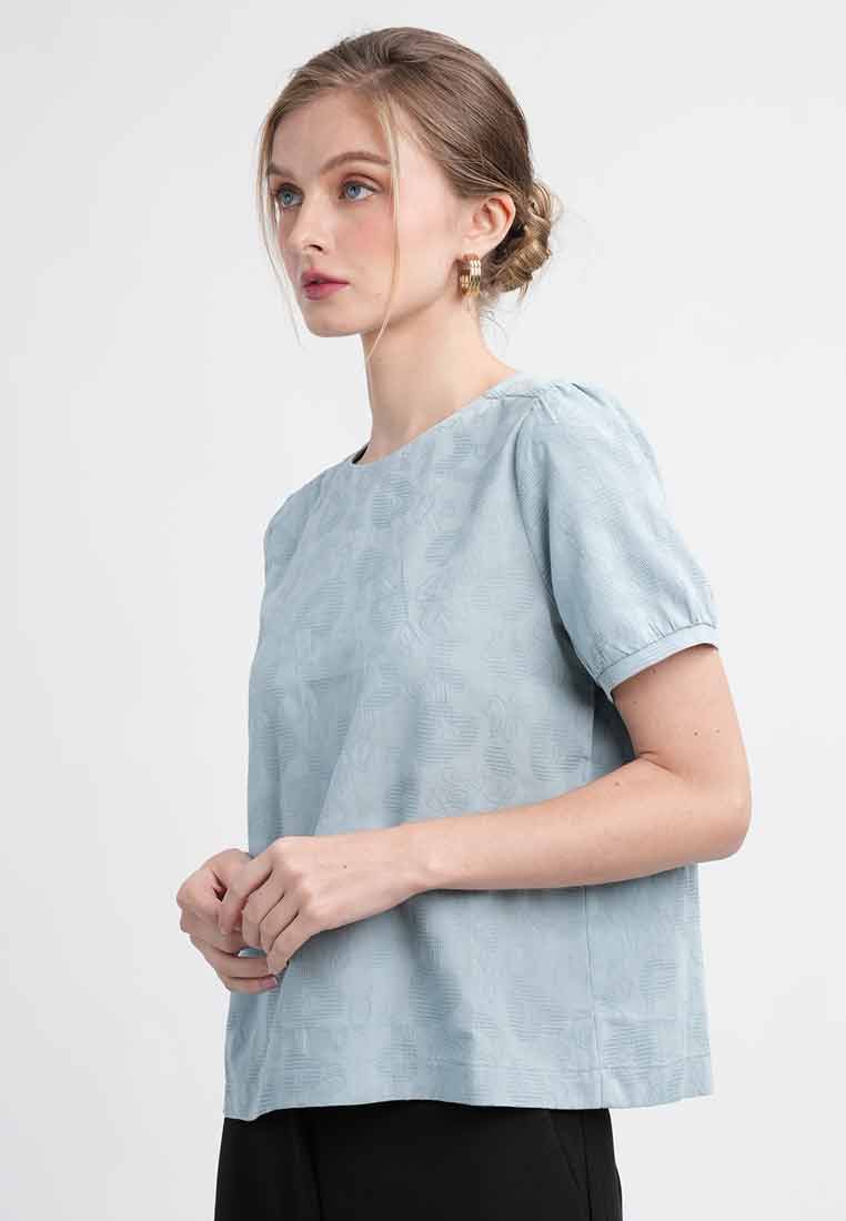 Alice Textured Short-Sleeve Top