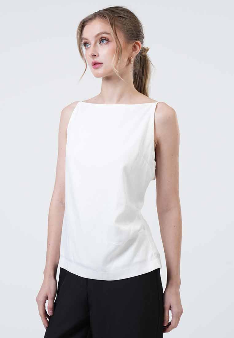 Alyssa Scalloped Sleeveless Top