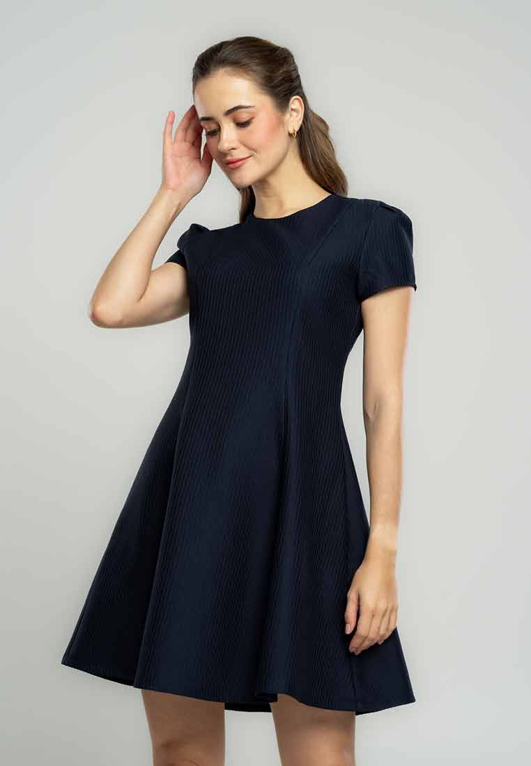 Alondria Fit & Flare Ribbed Mini Dress