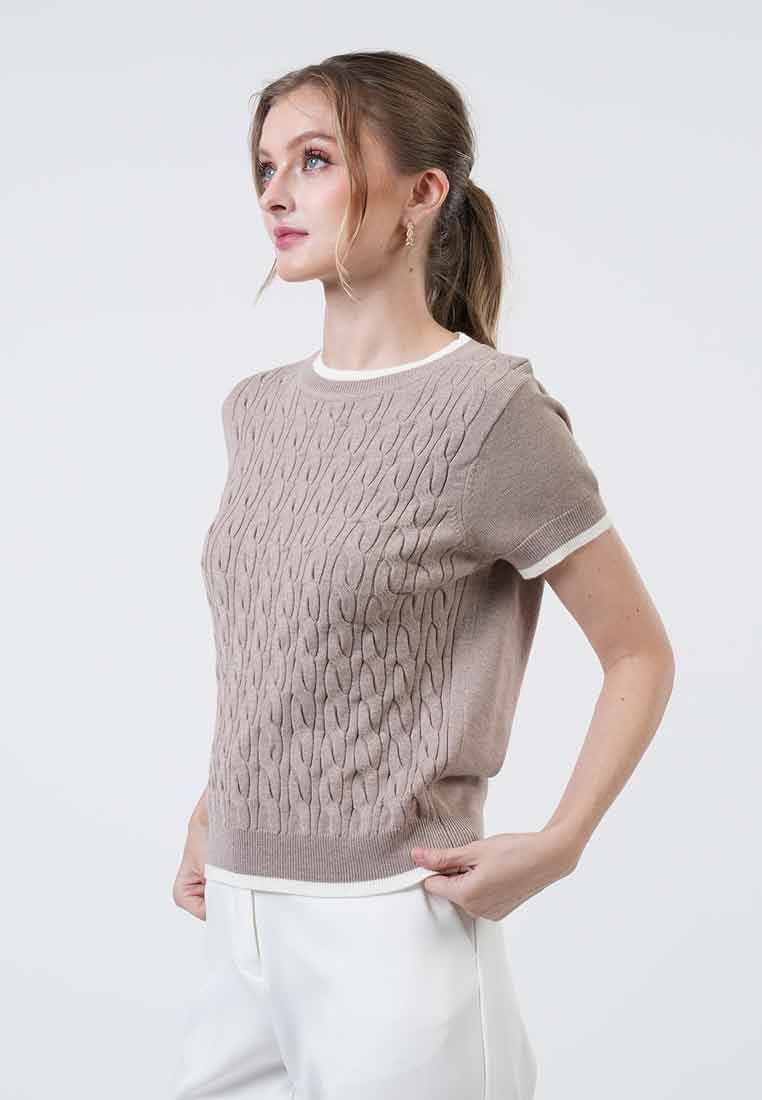 Clarisse Contrast Tipped Knit Top