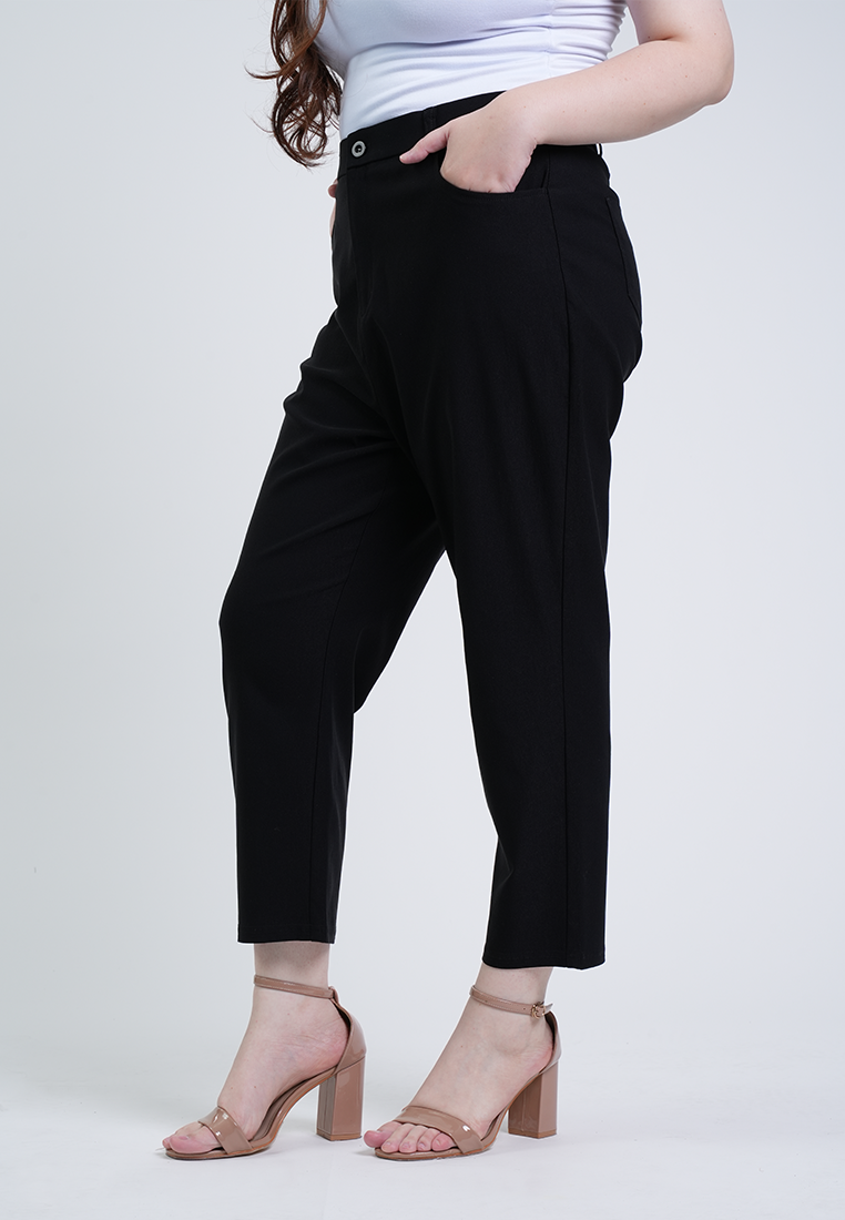 Milly Plus Size Olivia Black Tapered Trousers