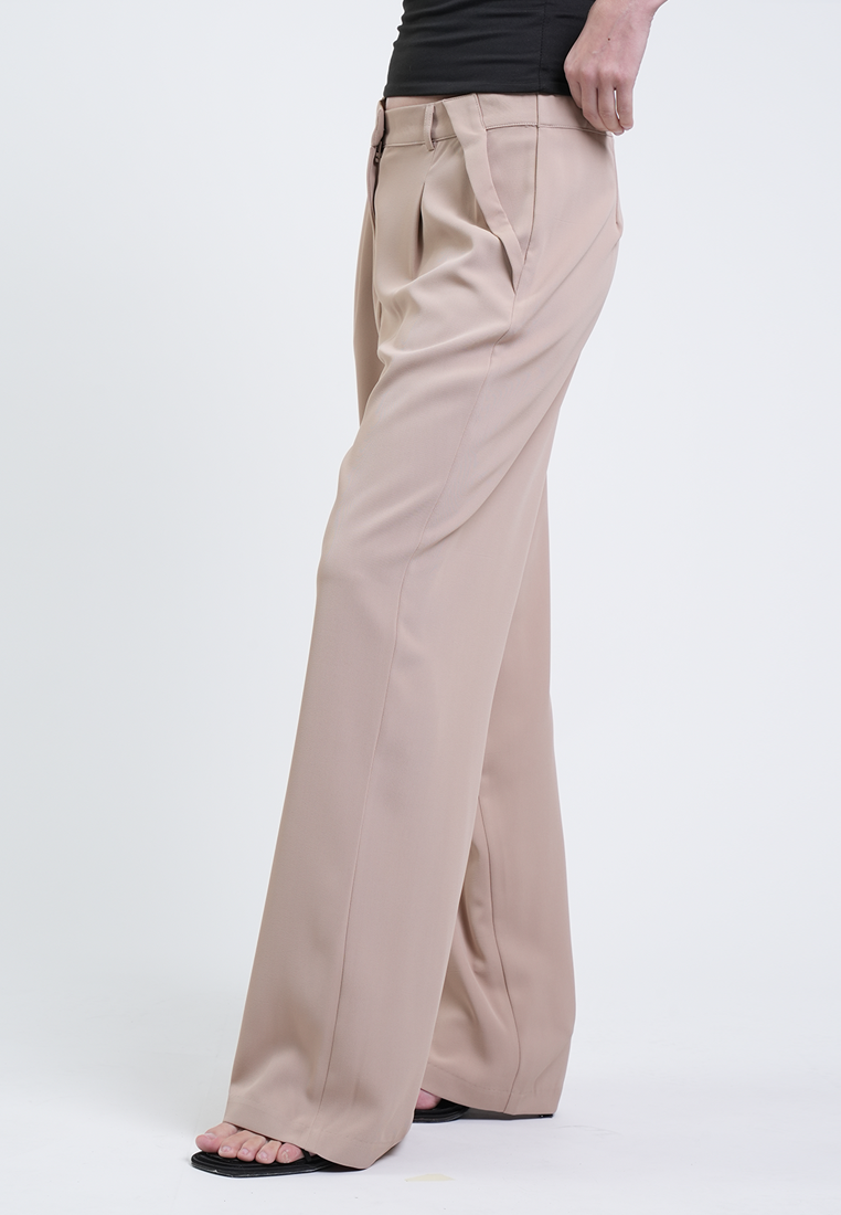Marcelle Wide-Leg Pleated Pants