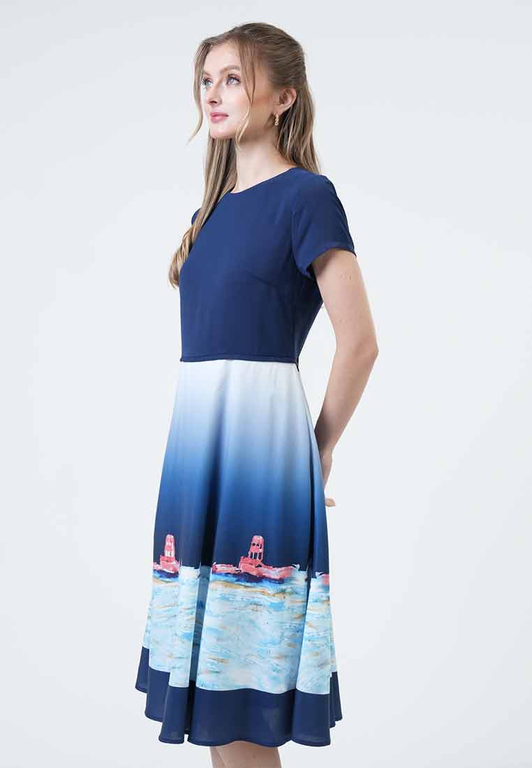 Marina Landscape A-Line Dress