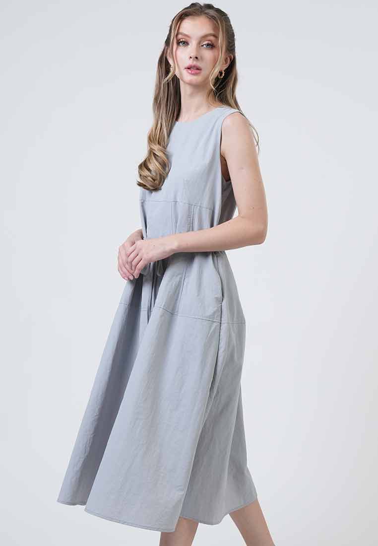 Andrea Panelled Midi Dress with Belt